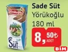 YÖRÜKOĞLU SADE SÜT 180 ML